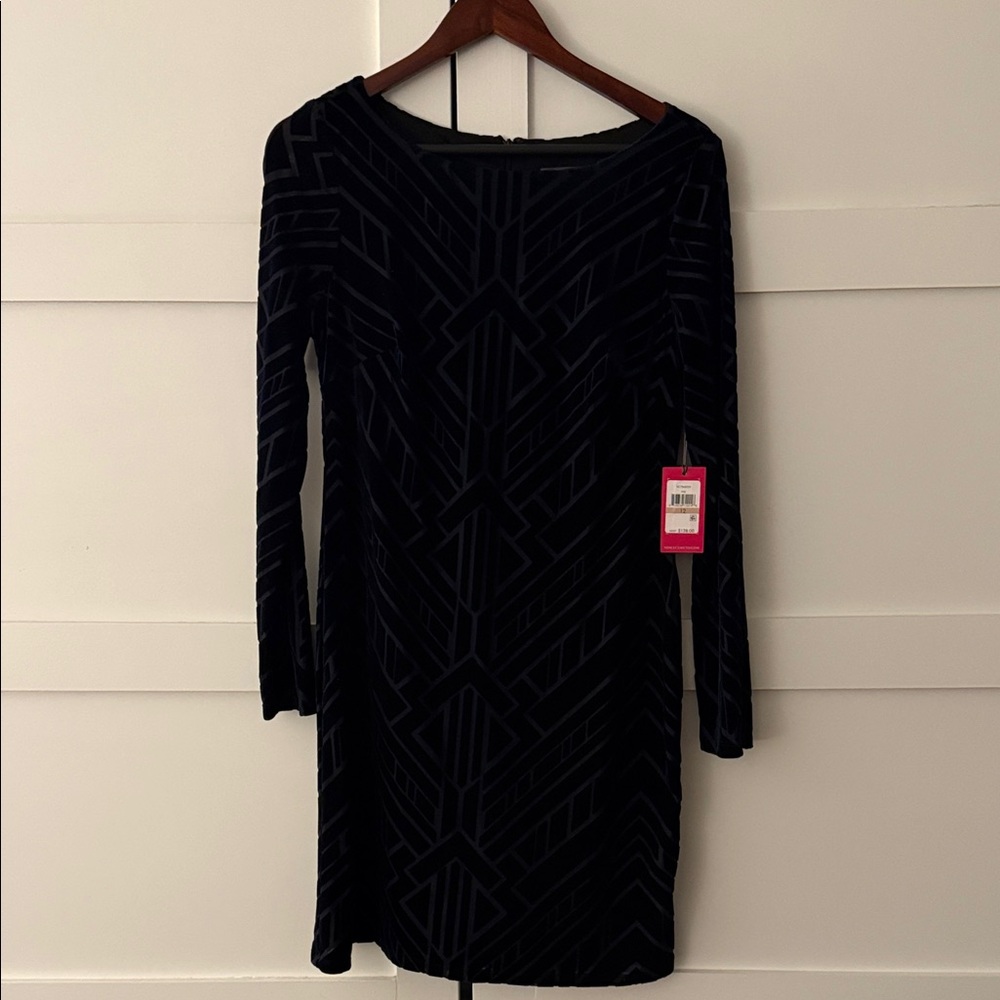 Vince Camuto Velvet Party Dress VC7M4959 Size 12 Navy
